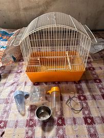 GABBIA PER CANARINI CON ACCESSORI