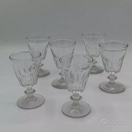 6 bicchieri da vino in cristallo trasparente