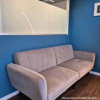 Divano letto reclinabile in velluto tortora