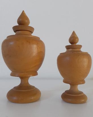 Coppia di diffusori aromatici in legno tornito