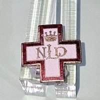 Antico distintivo croce smaltata " NLD "