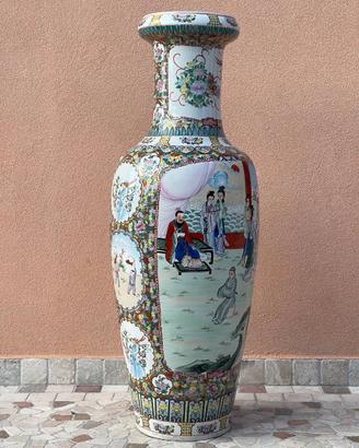 Vaso cinese monumentale famille rose 128 cm