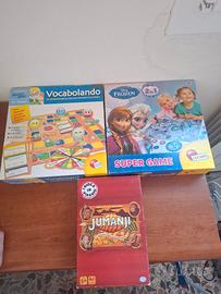 lotto 3 giochi d tavolo frozen vocabolando jumanji