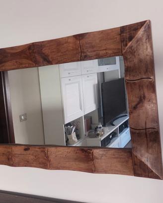 Specchio c/cornice Legno Massello
