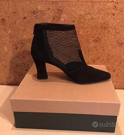 Vintage tronchetto nero camoscio n 38