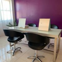 Tavolo acciaio e vetro