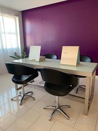 Tavolo acciaio e vetro