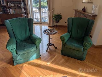 Coppia poltrone Kappa sfoderabili verde bottiglia