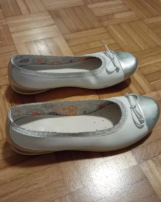 Ballerine bianco argento