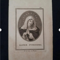 stampa di incisione MADONNA in acquaforte antica