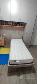 Letto singolo rete e materasso 