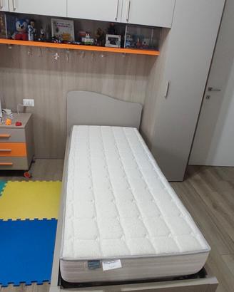 Letto singolo rete e materasso 