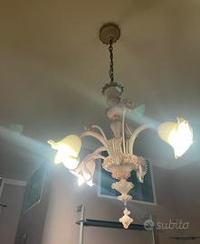 Lampadario stanza in vetro murano
