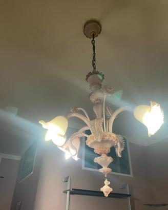 Lampadario stanza in vetro murano