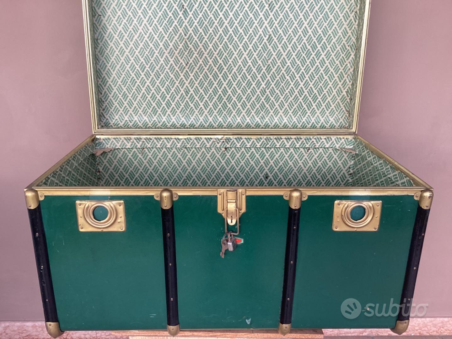 Baule vintage da viaggio verde - Arredamento e Casalinghi In vendita a  Vicenza