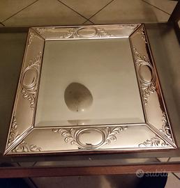 Specchio argento e legno