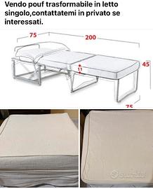 Pouf trasformabile in letto singolo
