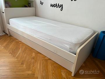 Letto singolo con materasso + letto estraibile