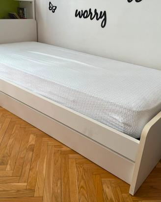 Letto singolo con materasso + letto estraibile