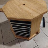 porta cd dvd in vero legno per 32 dischi