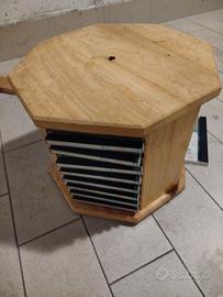 porta cd dvd in vero legno per 32 dischi