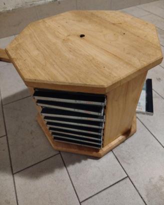 porta cd dvd in vero legno per 32 dischi