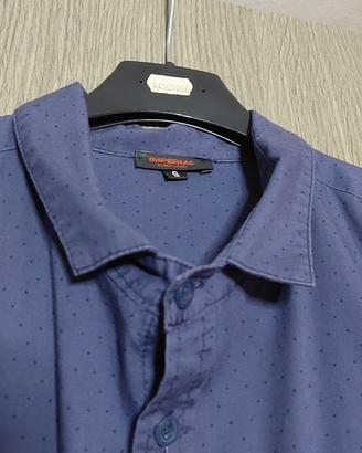 Camicia blu Imperial a micro pois elegante