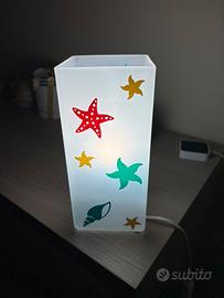 Lampada in vetro con incisione
