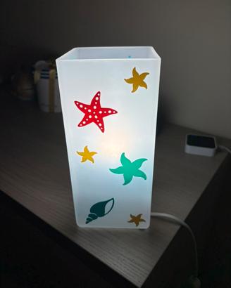 Lampada in vetro con incisione