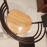 Sedie in ferro verniciato rame anticato e frassino