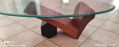 Tavolino in legno e vetro