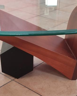 Tavolino in legno e vetro