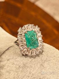 Anello placcato argento con pietra per donna 