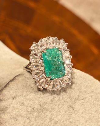 Anello placcato argento con pietra per donna 