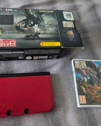 3DS XL + cover + monster hunter 3 ultimate