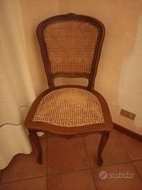 Sedia poltrona in paglia di vienna