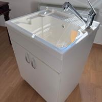 Mobile lavatoio con vasca e miscelatore – 59×50×84