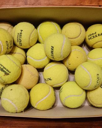 20 palline di marca da tennis usate ma buone