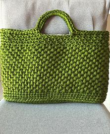 Shopper verde intrecciata