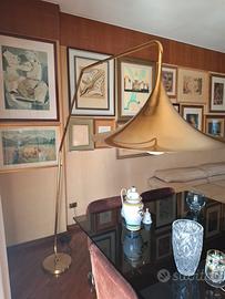 lampada da terra ad arco in ottone