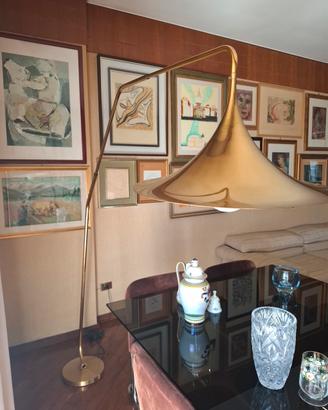 lampada da terra ad arco in ottone