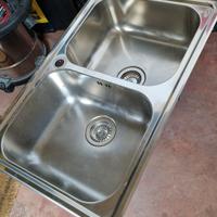 Lavello incasso cometa a due vasche acciaio inox