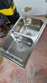 Lavello incasso cometa a due vasche acciaio inox