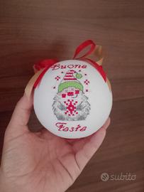 Pallina Natale gnomo ricamata – Buon Natale