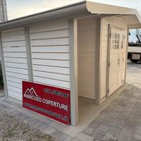 CASETTA TELAIO CON LEGNAIA + PARETE A LISTELLATURA