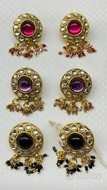 ORECCHINI stile BOLLIWOOD-N. 3 COPPIE-NUOVI