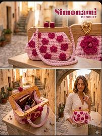 Clutch Artigianale Matera In Fiore Pezzo Unico 