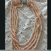 Collana di corallo pelle d angelo con orecchini