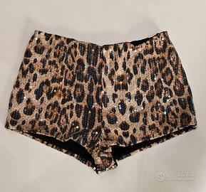 Pantaloncini leopardati in paillettes 