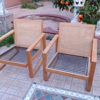 Coppia di poltrone Design Scandinavo Paglia Vienna